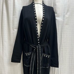 Black I.N.C cardigan with studded detail